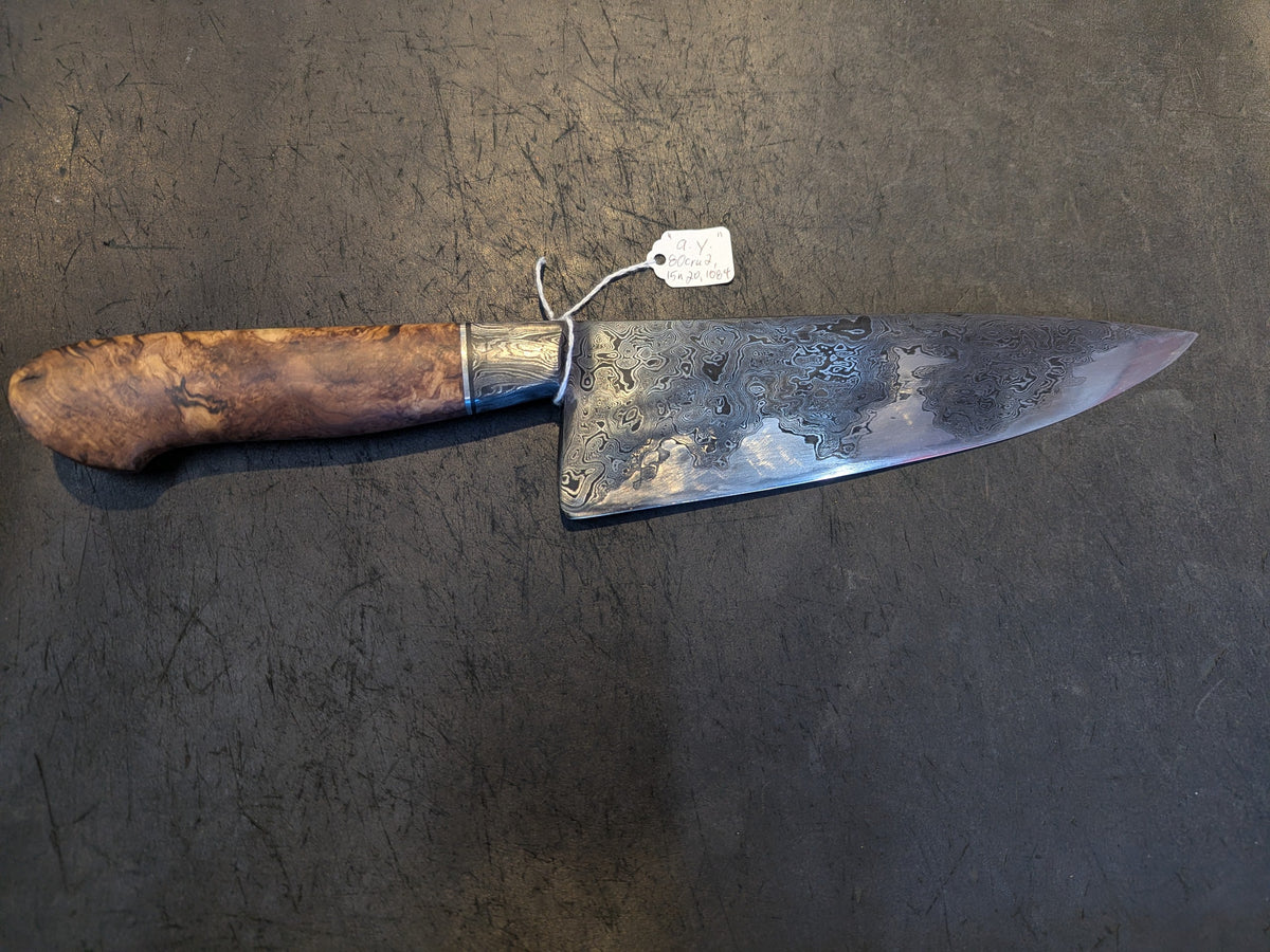 Black Cat Metal Damascus San Mai Chef