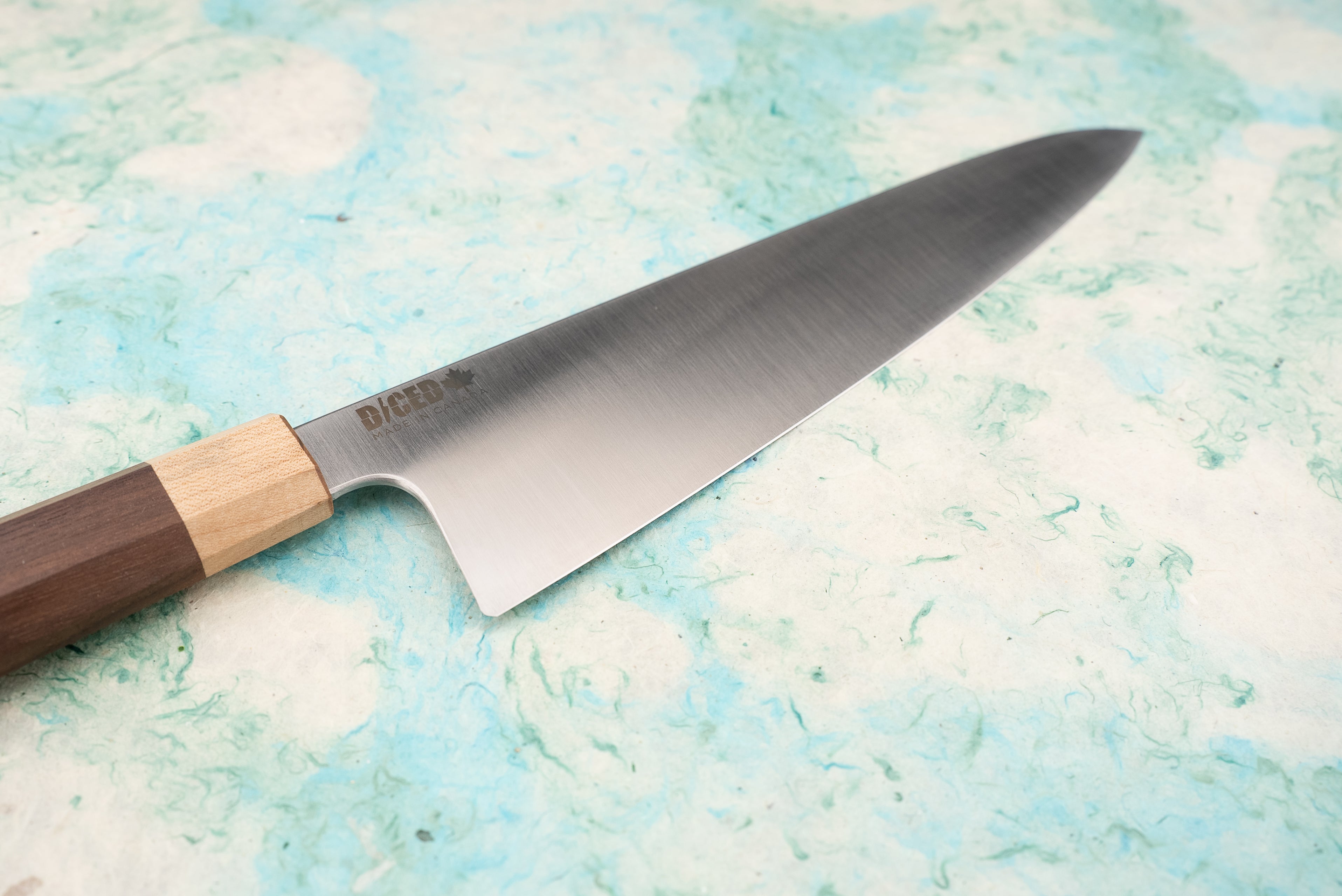 Diced Knives Gyuto - Walnut and Maple Handle 240mm