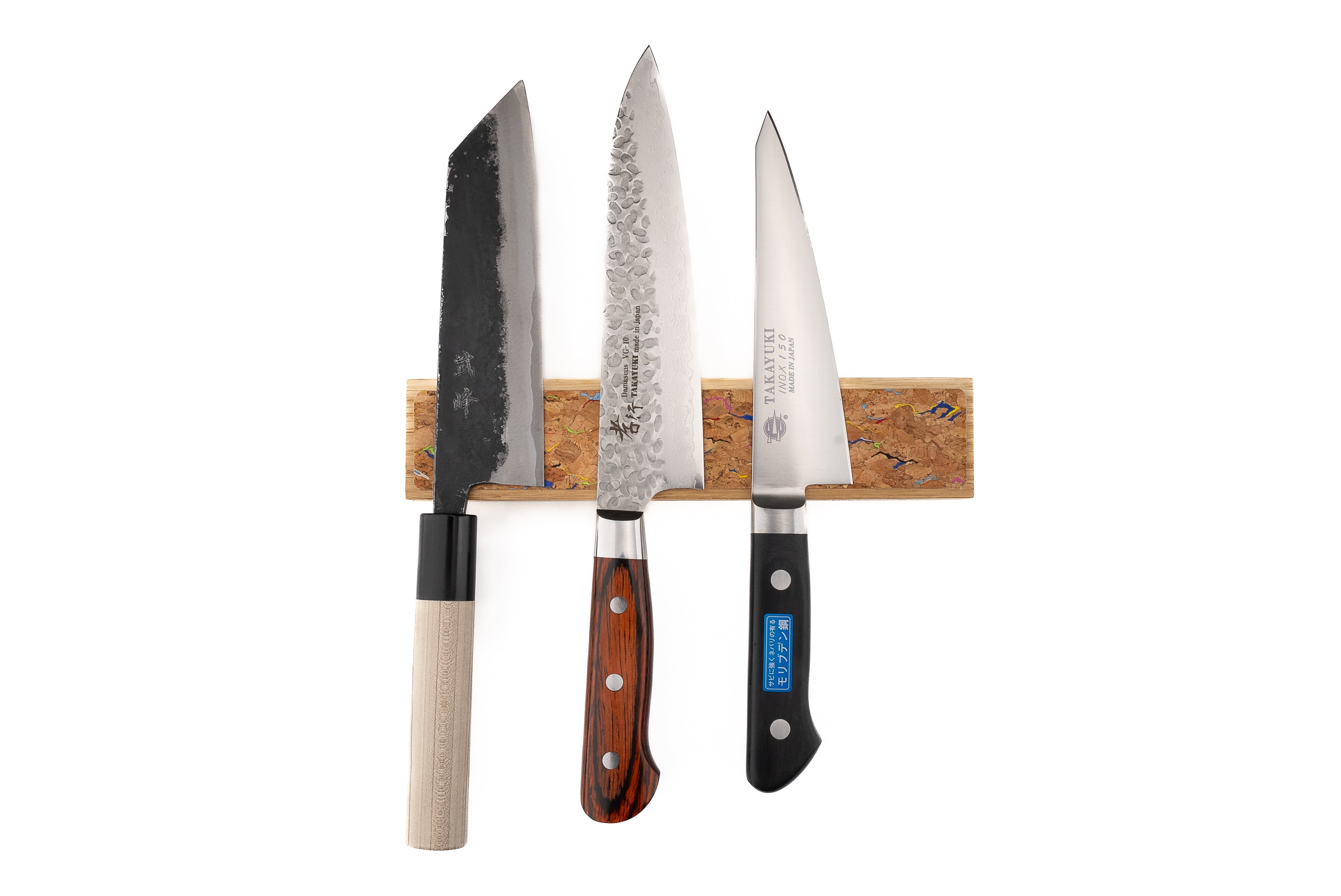 DomRav Design Handmade Oak and Cork Magnetic Knife Rack