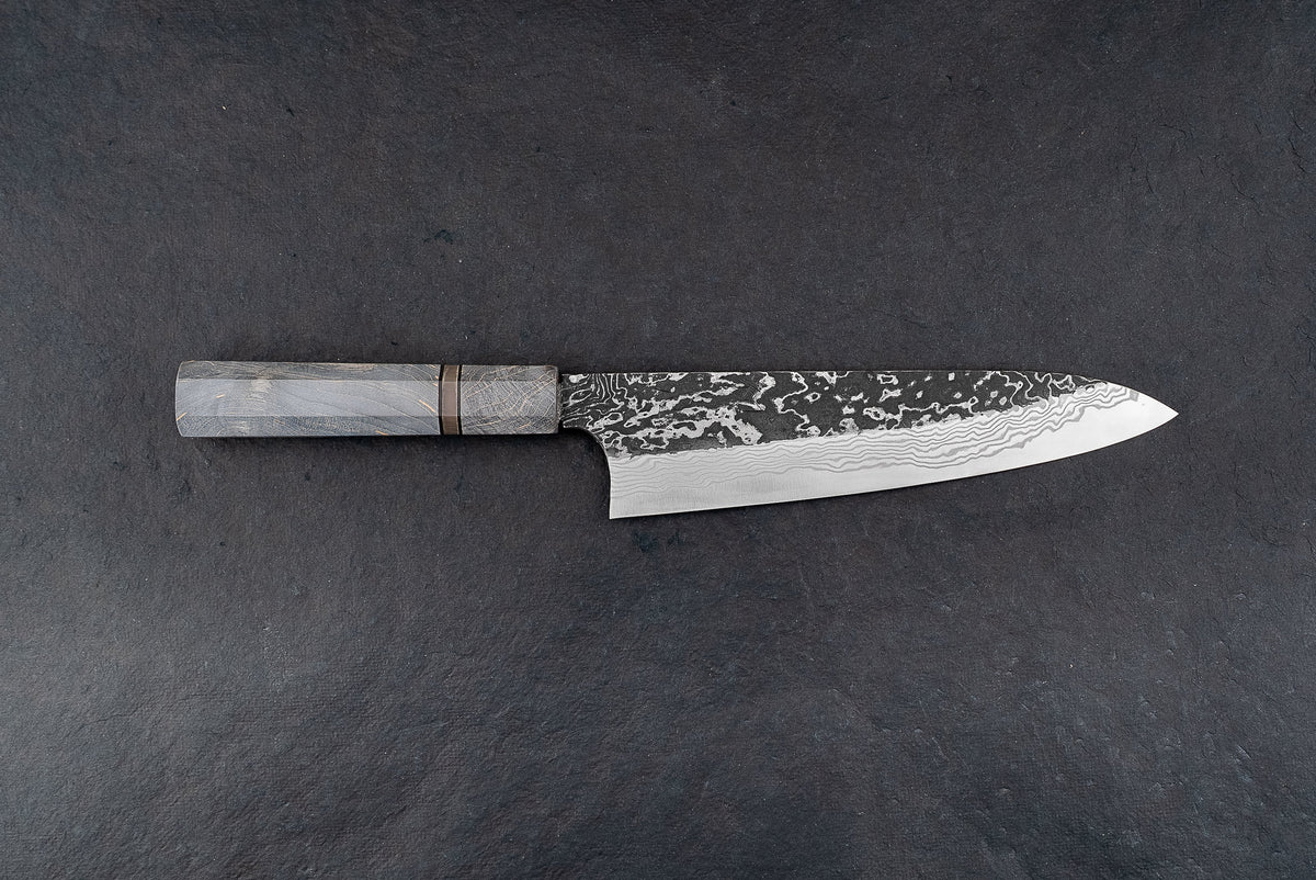 Hatsukokoro Nigara SLD Kurouchi Damascus Gyuto 210mm