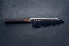 Hatsukokoro Ryuhyo SG2 Damascus BLACK Santoku 180mm