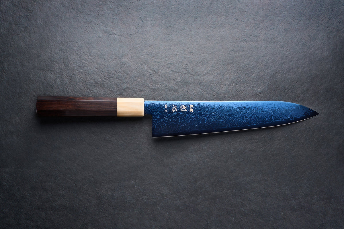 Hatsukokoro Ryuhyo SG2 Damascus BLUE Gyuto 210mm