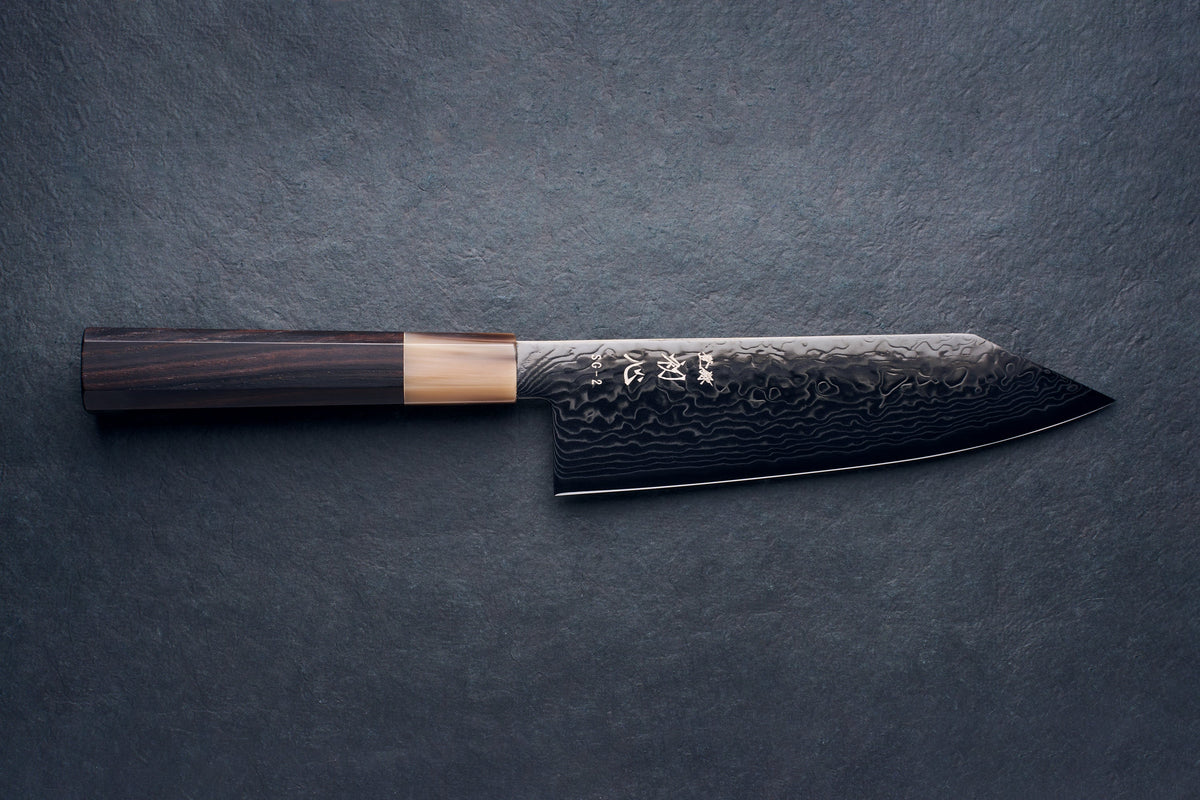 Hatsukokoro Ryuhyo SG2 Damascus BLACK Bunka 180mm