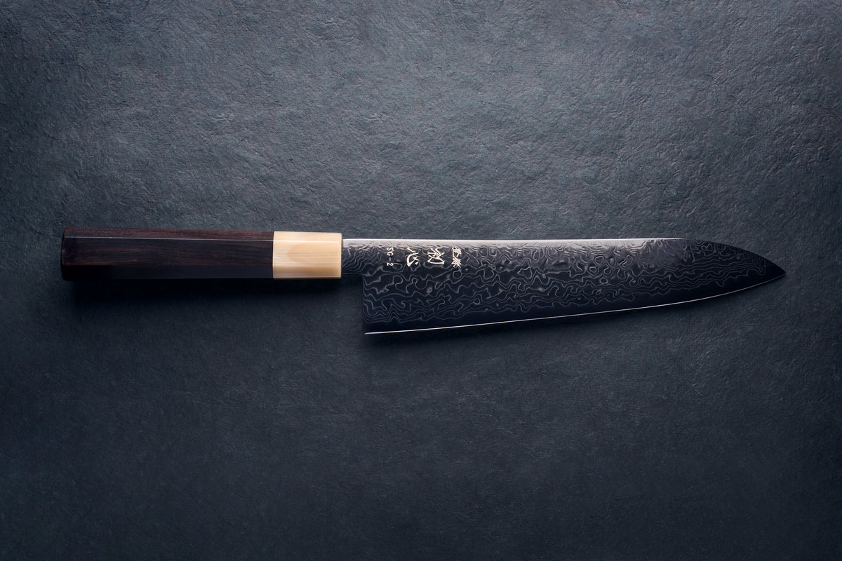 Hatsukokoro Ryuhyo SG2 Damascus BLACK Gyuto 210mm