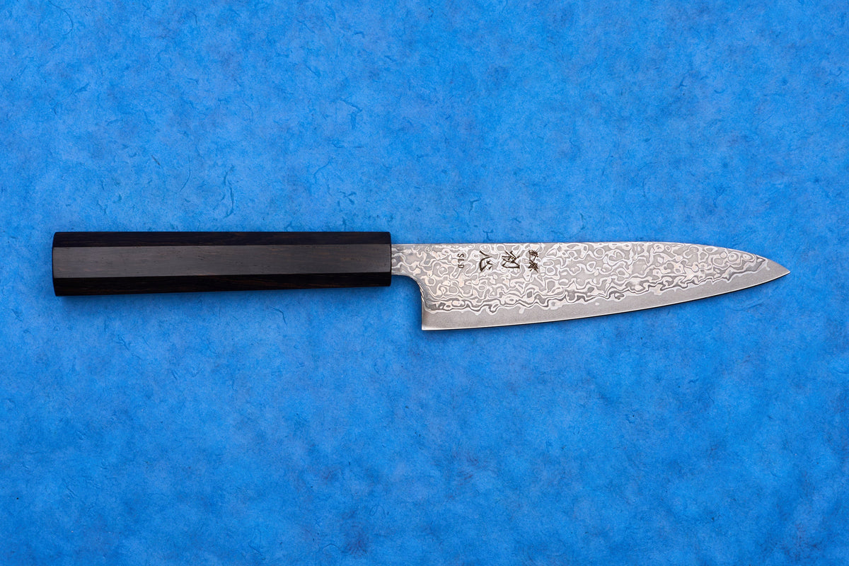 Hatsukokoro SLD Hikari Kurozome Damascus Petty 130mm