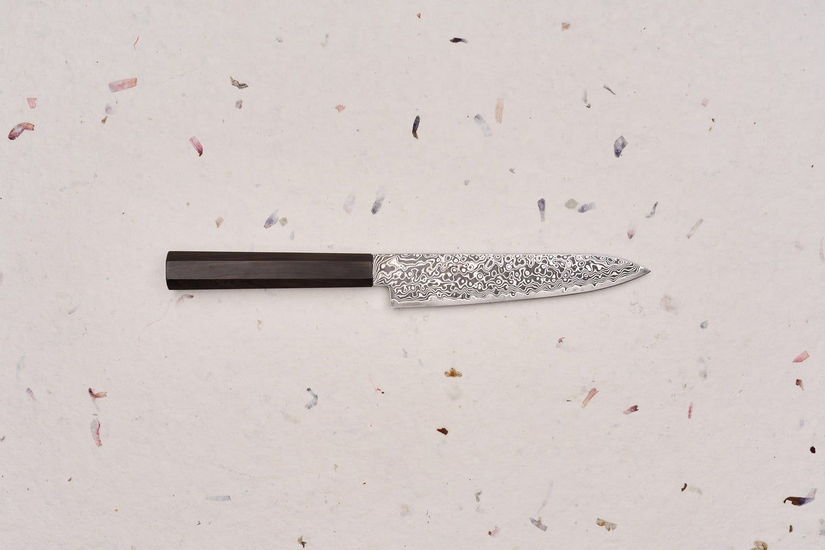 Hatsukokoro Ryuhyo SG2 Kurozome Damascus Petty 150mm