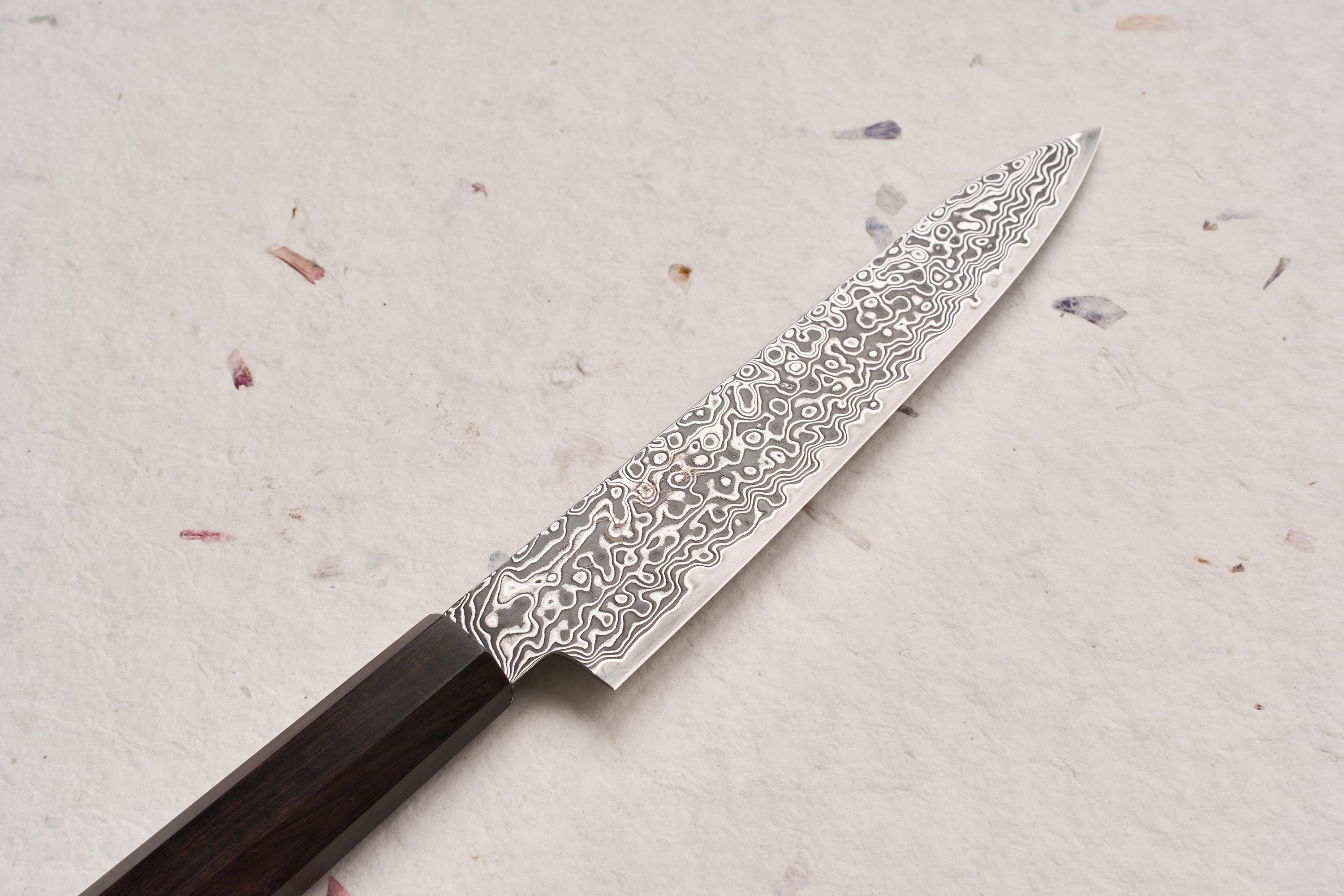 Hatsukokoro Ryuhyo SG2 Kurozome Damascus Petty 150mm